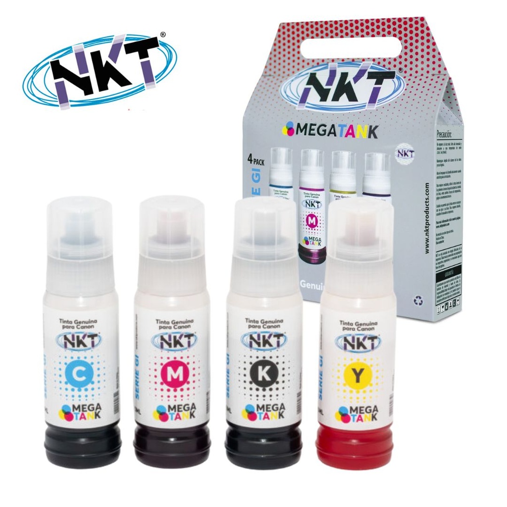KIT de 4 Tintas NKT para Canon series GI