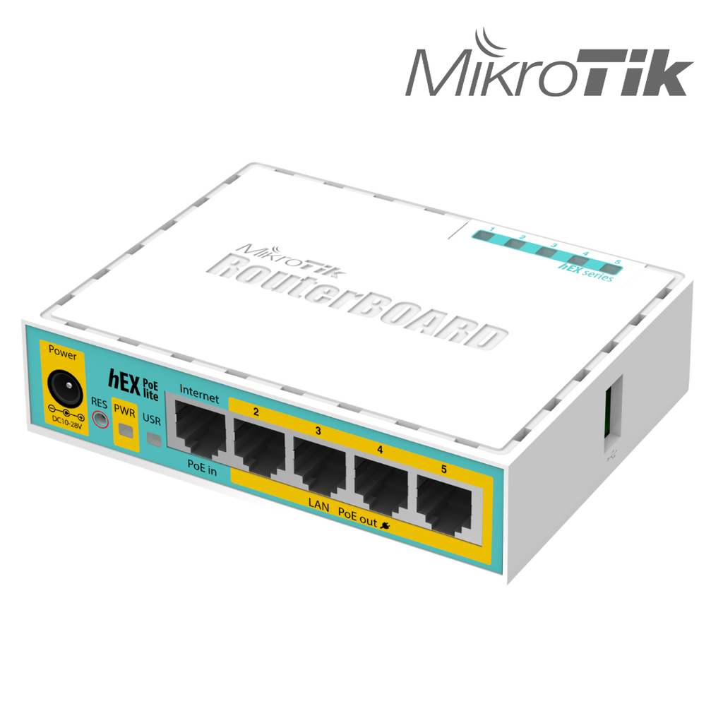 Mikrotik RB750UPr2 hEX PoE lite 5-ports 10/100 Router 64MB USB 3W OSL4h