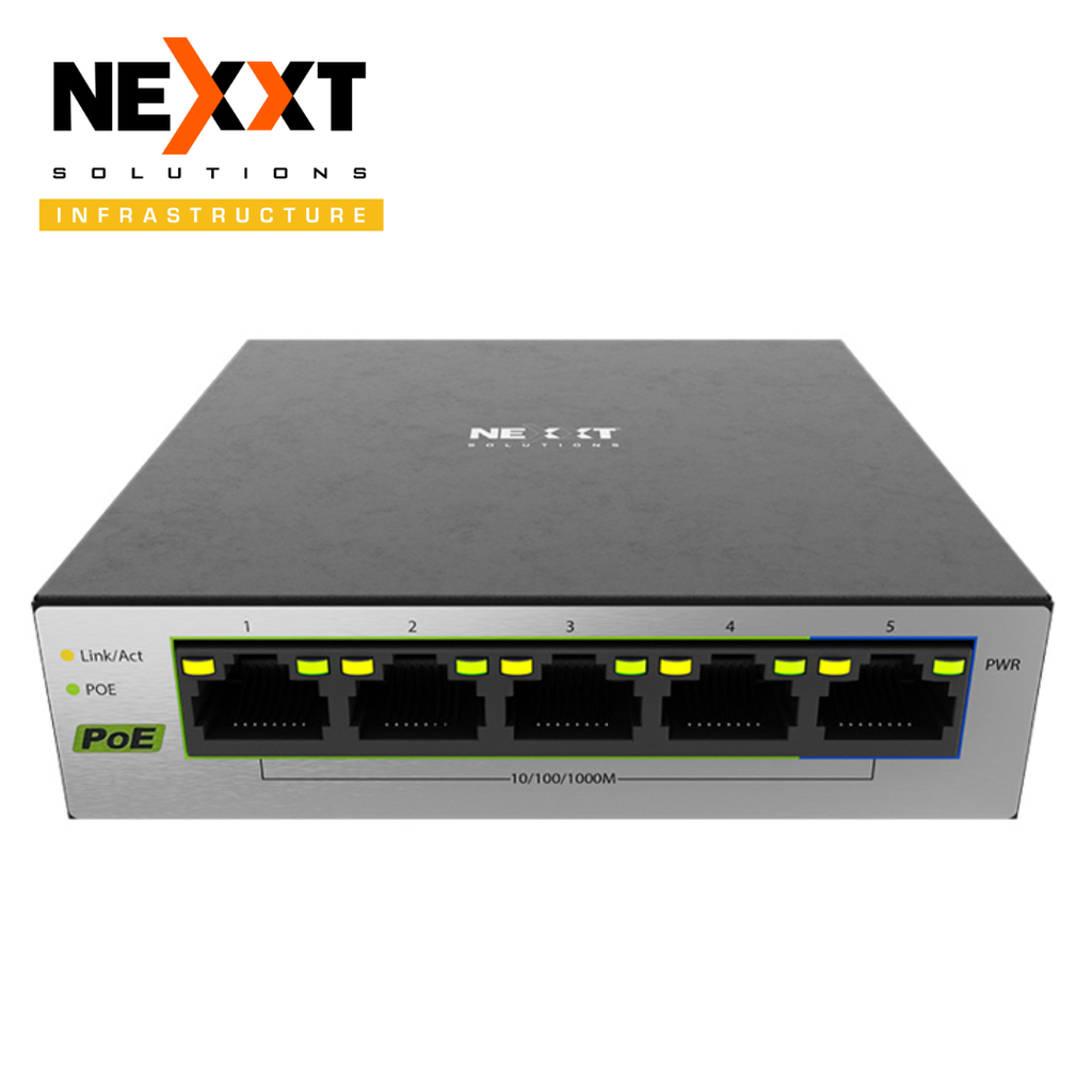 Switch 5 puertos PoE+ NEXXT Vertex501P
