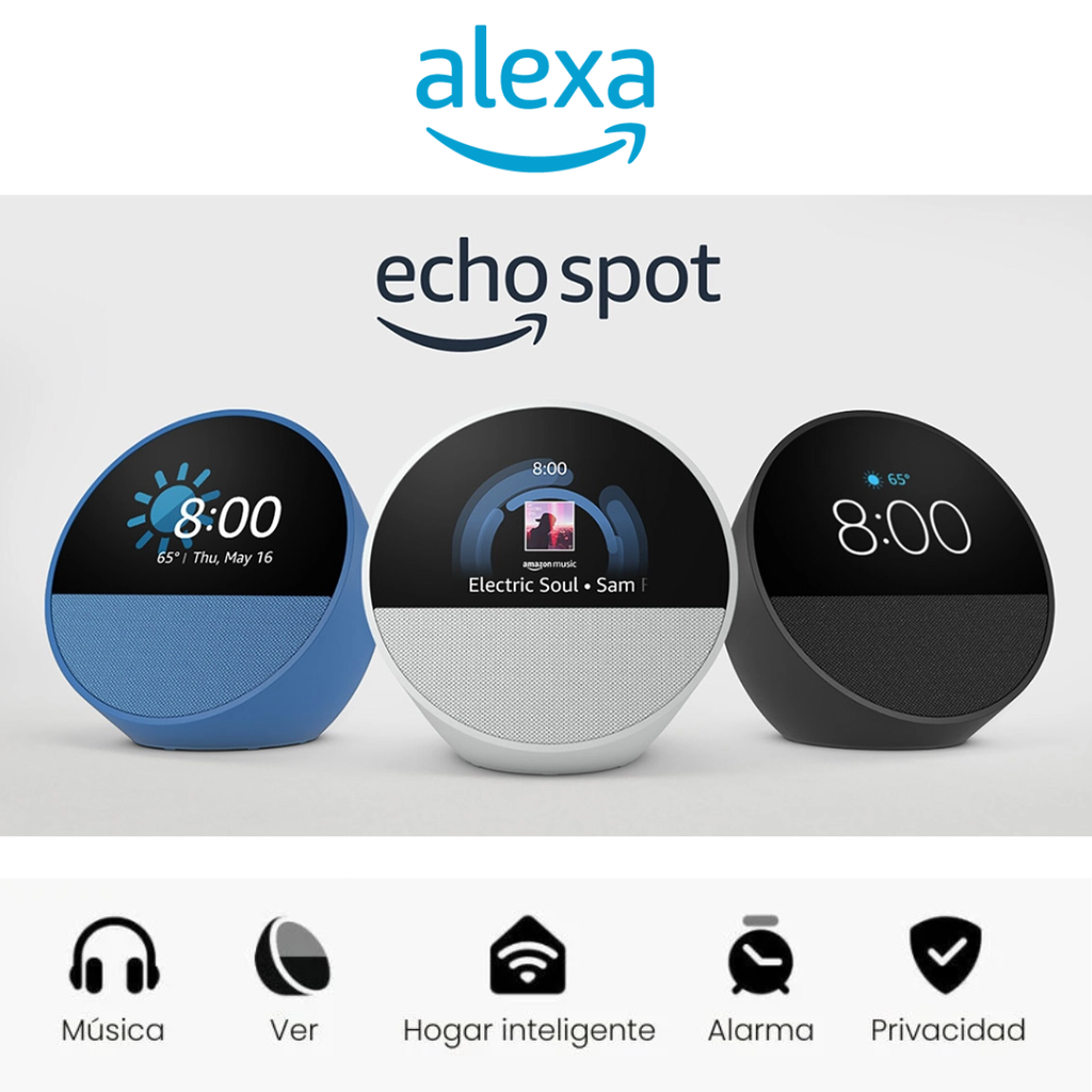 Bocina inteligente con ALEXA ECHO SPOT AMAZON