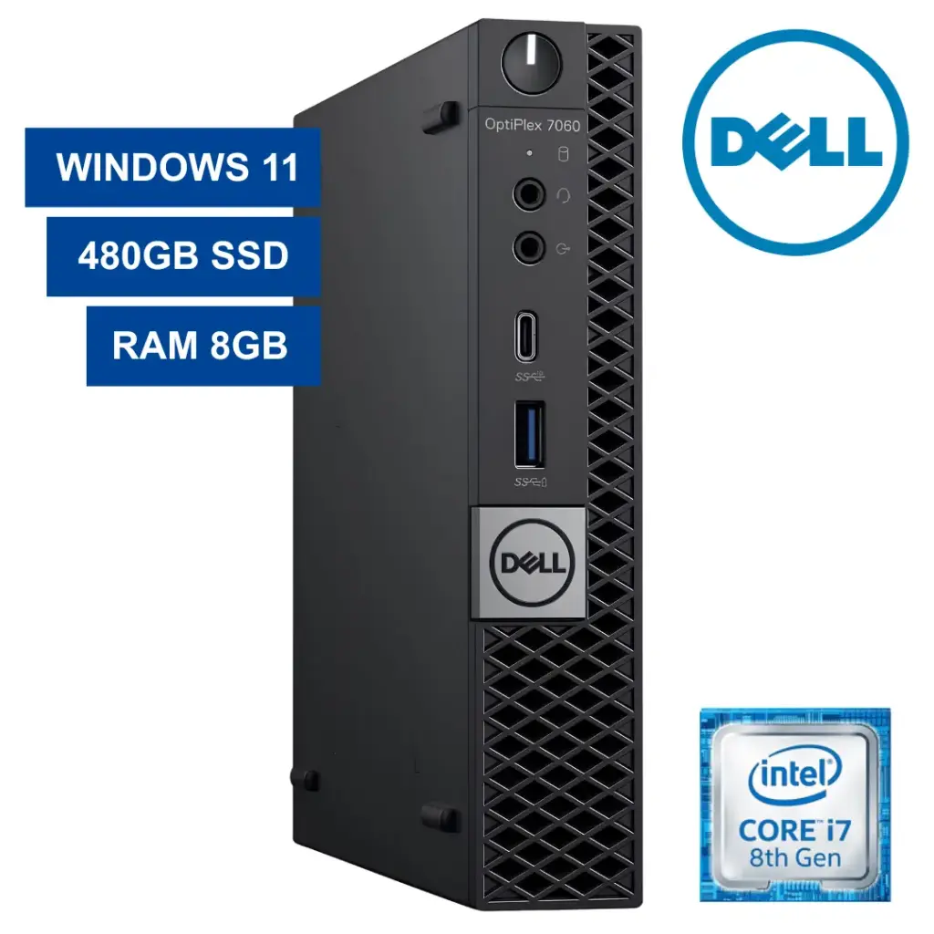 Mini CPU DELL Core i7 Optiplex 7060 8GN Remanufacturado