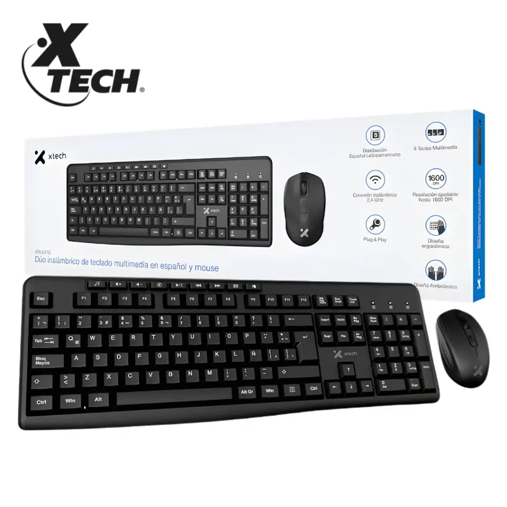 Combo Teclado y Mouse inalámbrico XTECH XTK311S