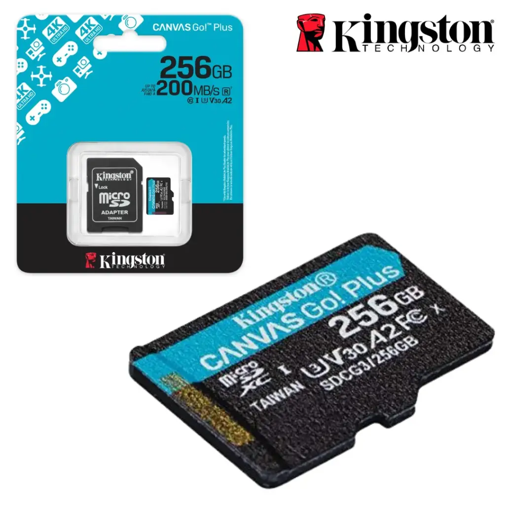 Memoria Micro SD 256GB KINGSTON 200MB/s Canvas Go! Plus