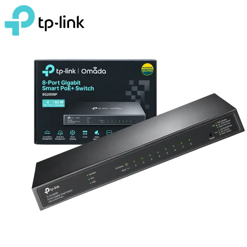 Switch de 8 puertos Gygabite PoE+ TP-LINK SG2008P