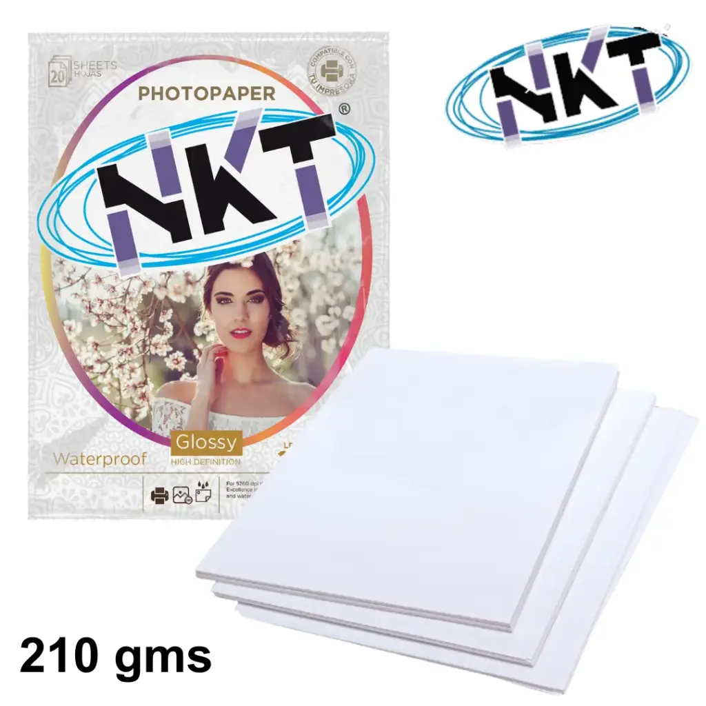 Papel Fotografico Glossy NKT 210gms Carta (1 hoja)