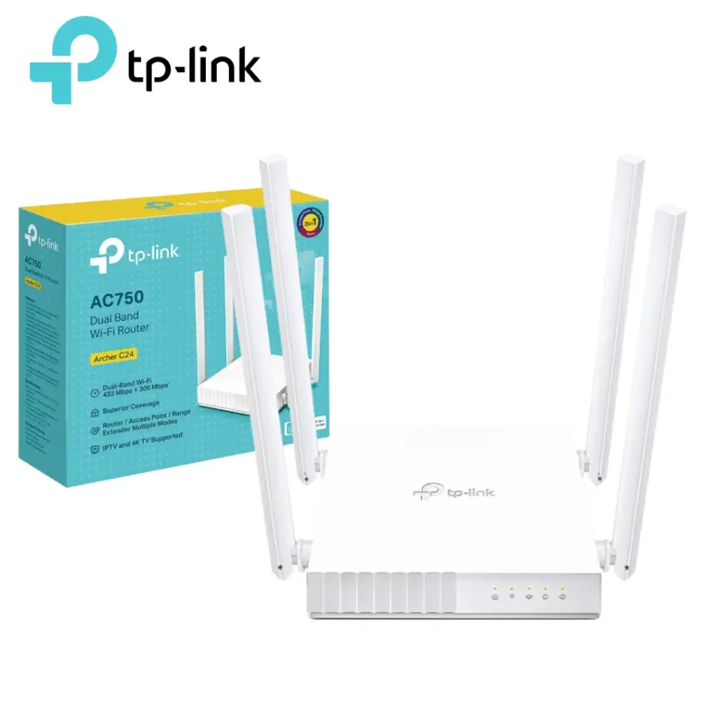 Router y Repetidor TP-LINK Archer C24 Doble Banda 750Mbps 5G