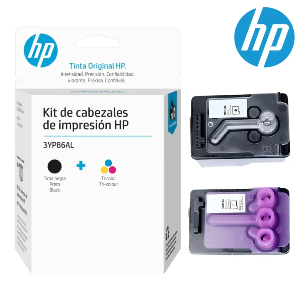 Kit de Cabezales de Impresión HP GT Negro y Tricolor Original