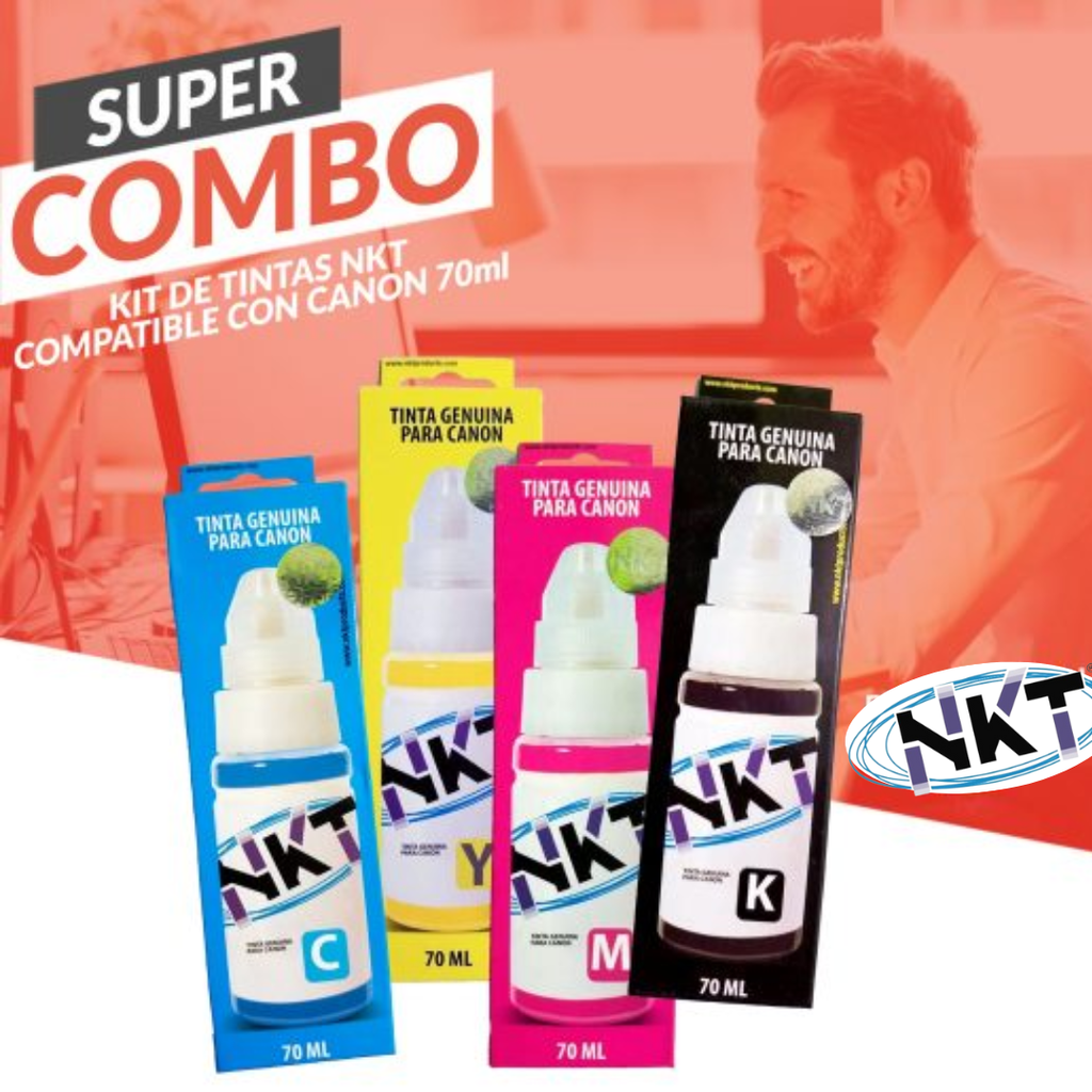 KIT de 4 tinta NKT para CANON 70ml