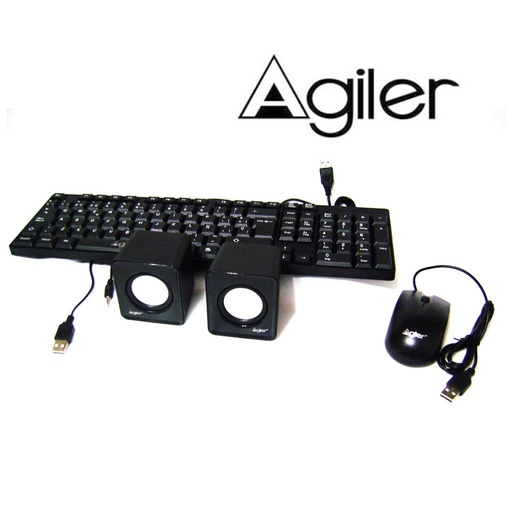 Combo 3 en 1 Mouse, Teclado y Bocina AGILER
