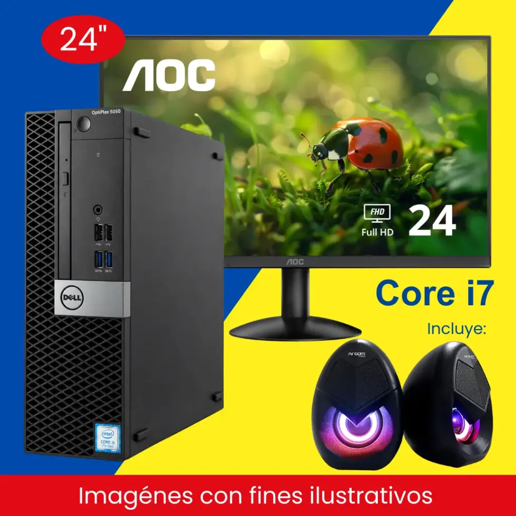 Combo Core i7 CPU y Monitor AOC 24"