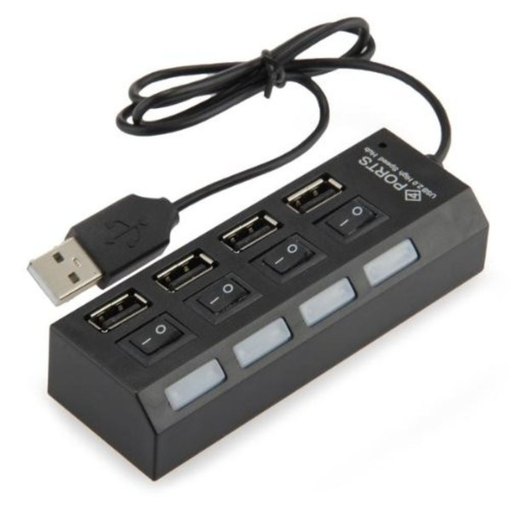 HUB de 4 puertos USB 2.0 HI-SPEED con interruptor