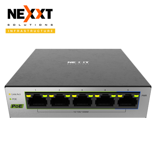 Switch 5 puertos PoE+ NEXXT Vertex501P