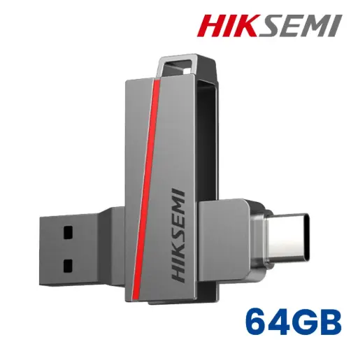 [4 Eb] Memoria USB 64GB HIKSEMI Dual Slim Conexión USB y C