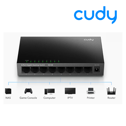 Switch 8 puertos Cudy 10/100/1000Mbps