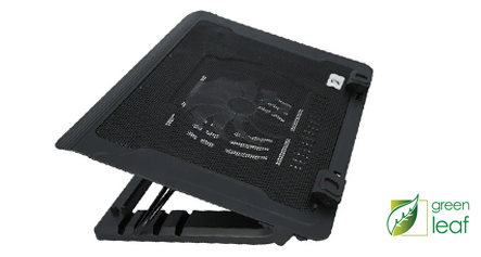 Estación de enfriamiento para laptop con ventilador, green leaf 18-9608