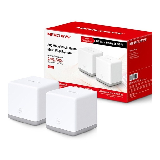 Wi-Fi Mesh- red unificada- Mercusys HALO S3 (2-PACK) 300 Mbps