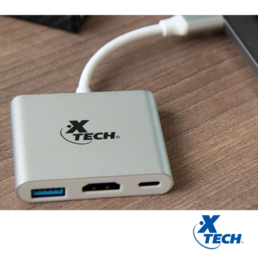 Adaptador 3 en 1 USB-C a tipo USB/ HDMI/ USB-"C" XTC565 XTECH