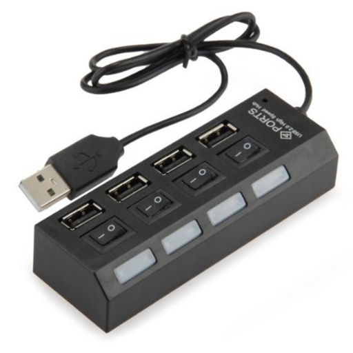 HUB de 4 puertos USB 2.0 HI-SPEED con interruptor